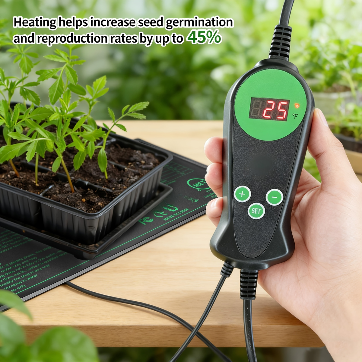 Seedling Heat Mat with Smart Thermostat Control, PVC Germination Heating Pad Accelerate Seed Sprouting Root Zone Warmth — ima