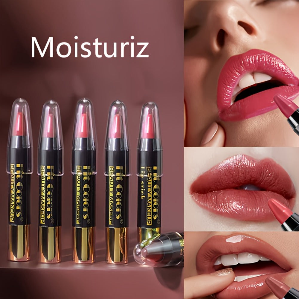 Glossy Crayon Lipstick Set 6 Pack Nourishing Lip Color, for Makeup, Travel and Everyday Vanity Use — image 6