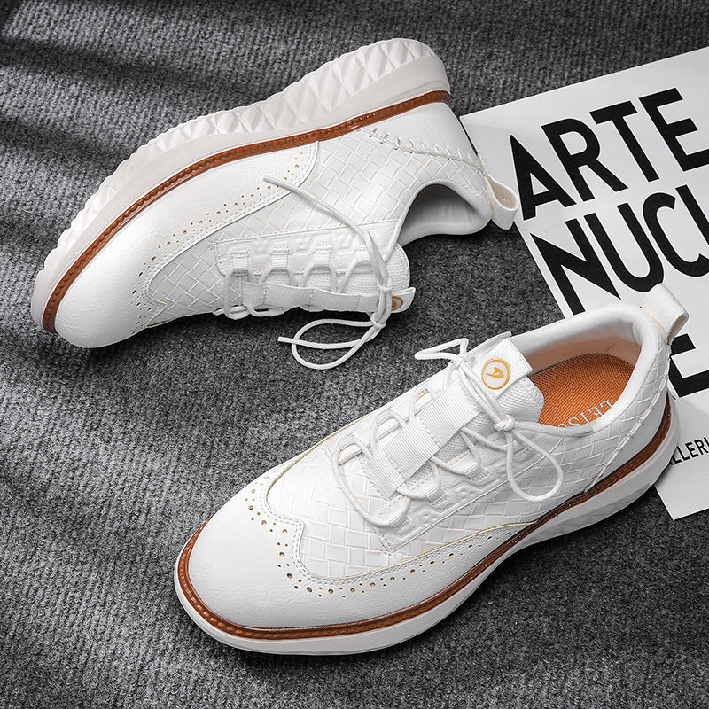 Breathable Woven-Texture Mens Sneakers