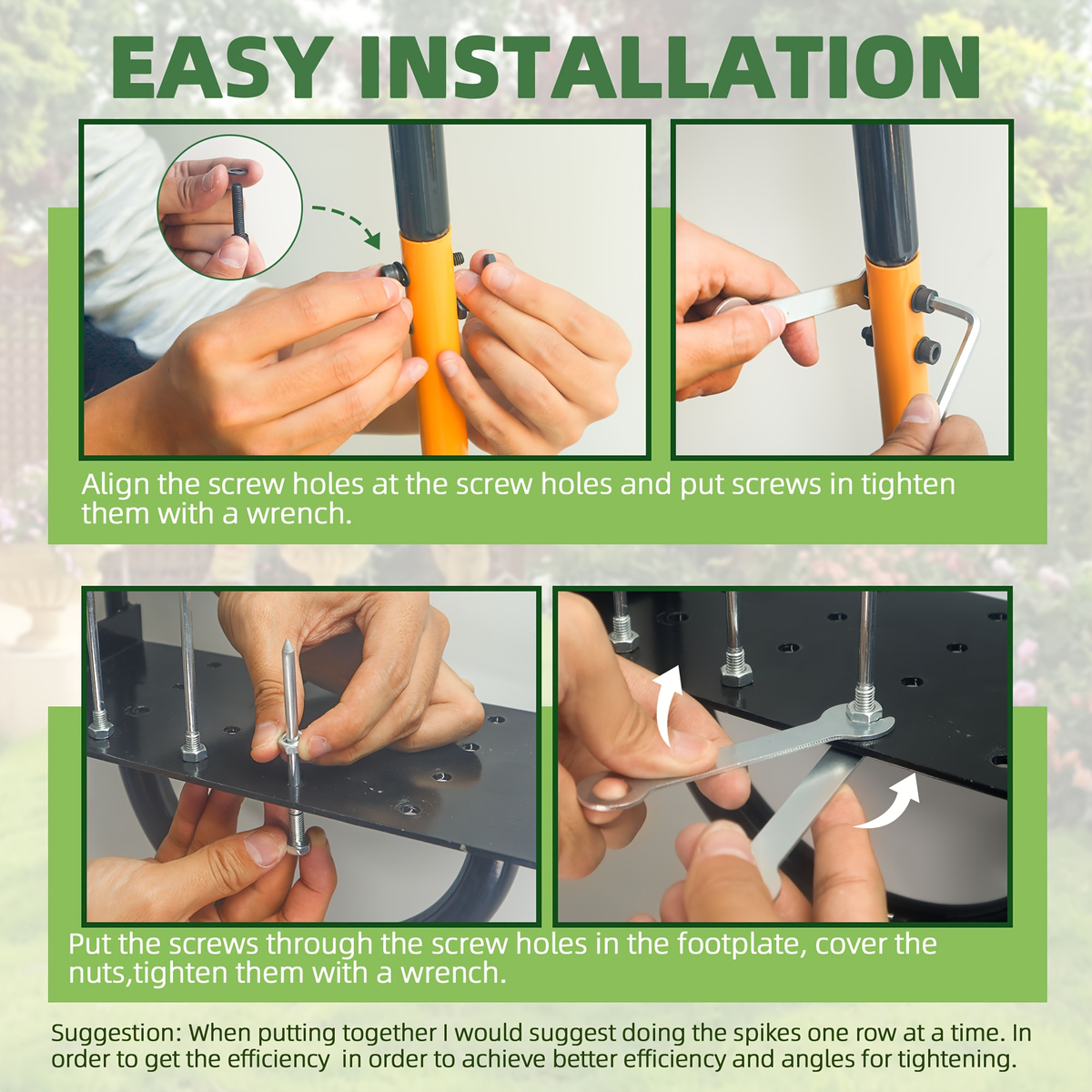 Dual-Plate 38-Inch Manual Lawn Aerator with 16-Spike Plate, 8-Hollow-Corer Plate and T-Handle — image 3