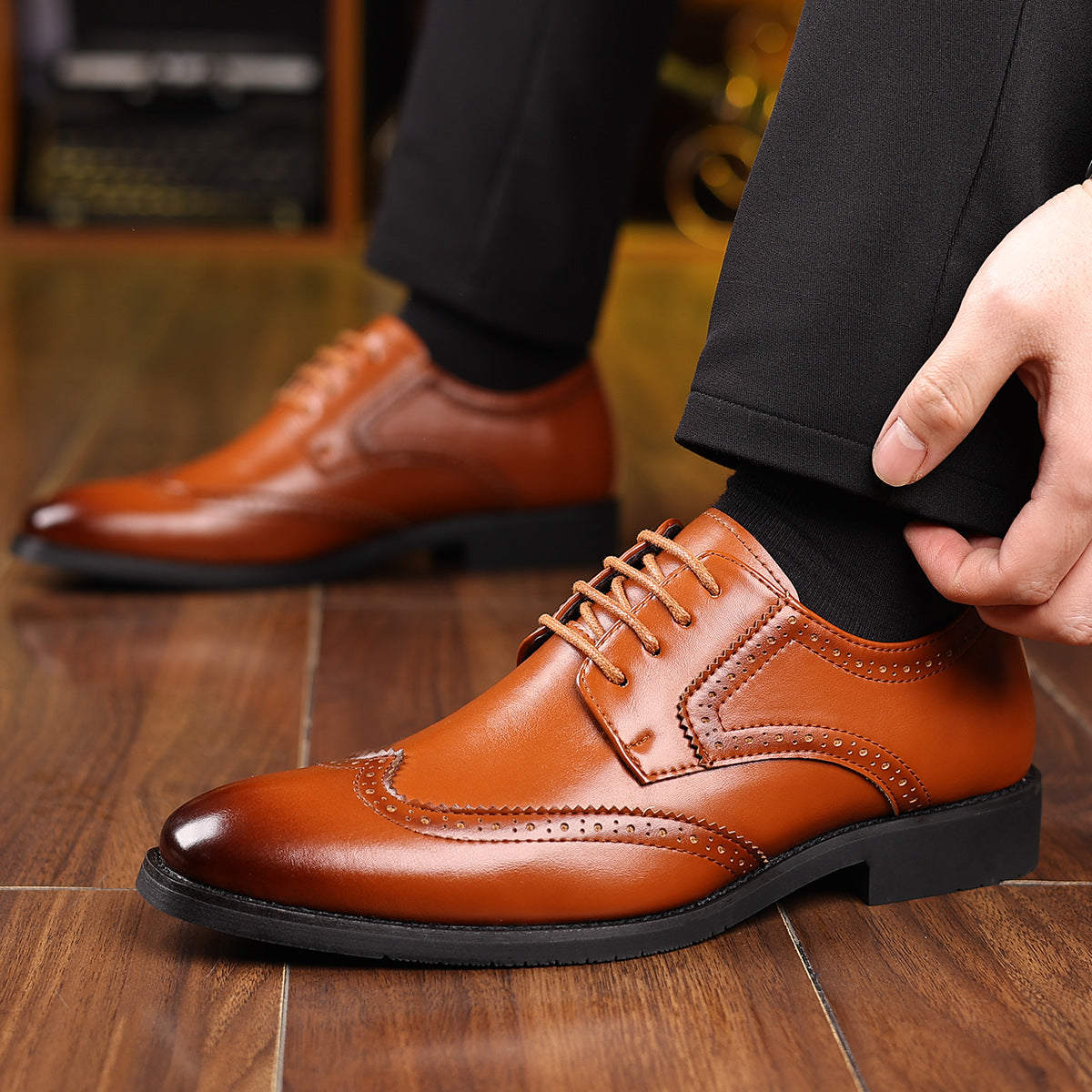 Men's Leather Formal Shoes - Soft Sole Casual Business Dress Shoes