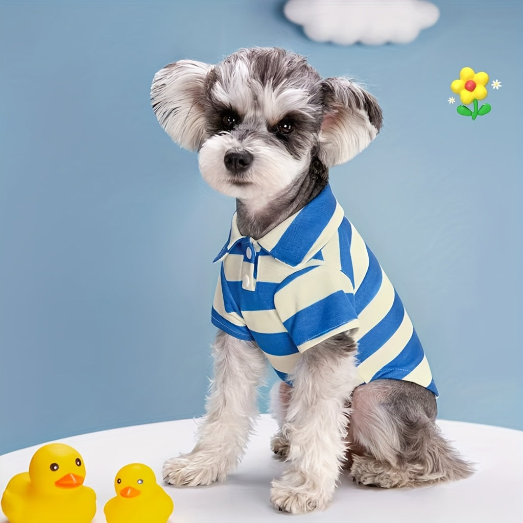 Five-Pack Striped Polo-Style Dog Shirts in Assorted Colors with Seven Size Choices from XS Through 4XL — image 3