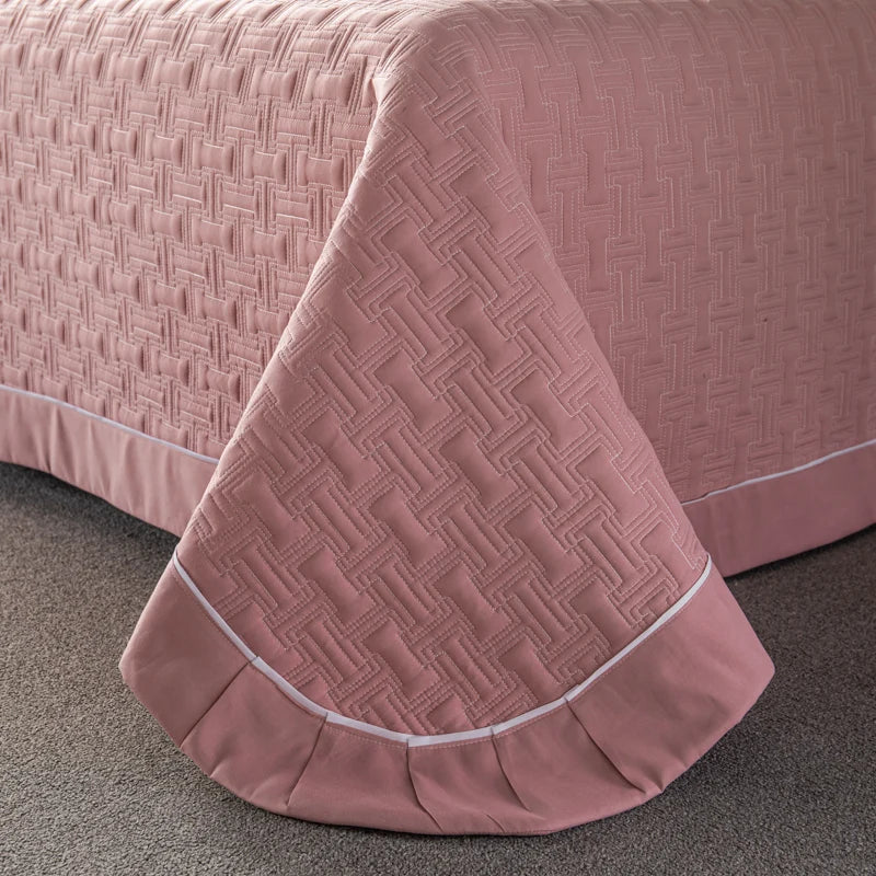 Quilted Padded Continental Bed Cover Three Piece Set