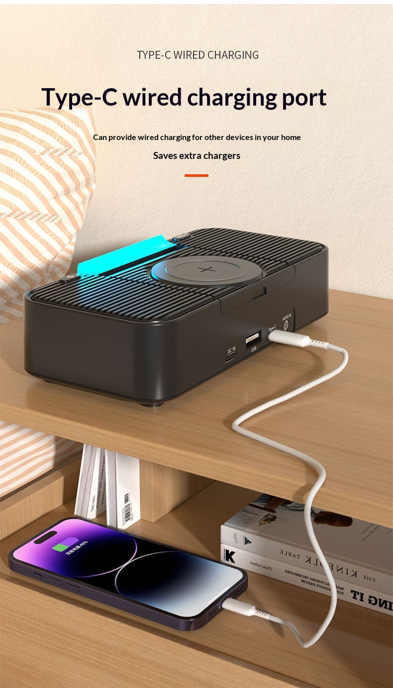 New Wireless Charging Ambient Night Light With Dual Bluetooth Speakers