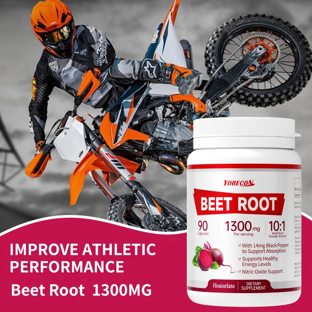 Beet Root Capsules 1300mg High Strength Vegetarian - Natural Nitric Oxide, Blood Flow for Bath Time, Home Spa and Personal Ca