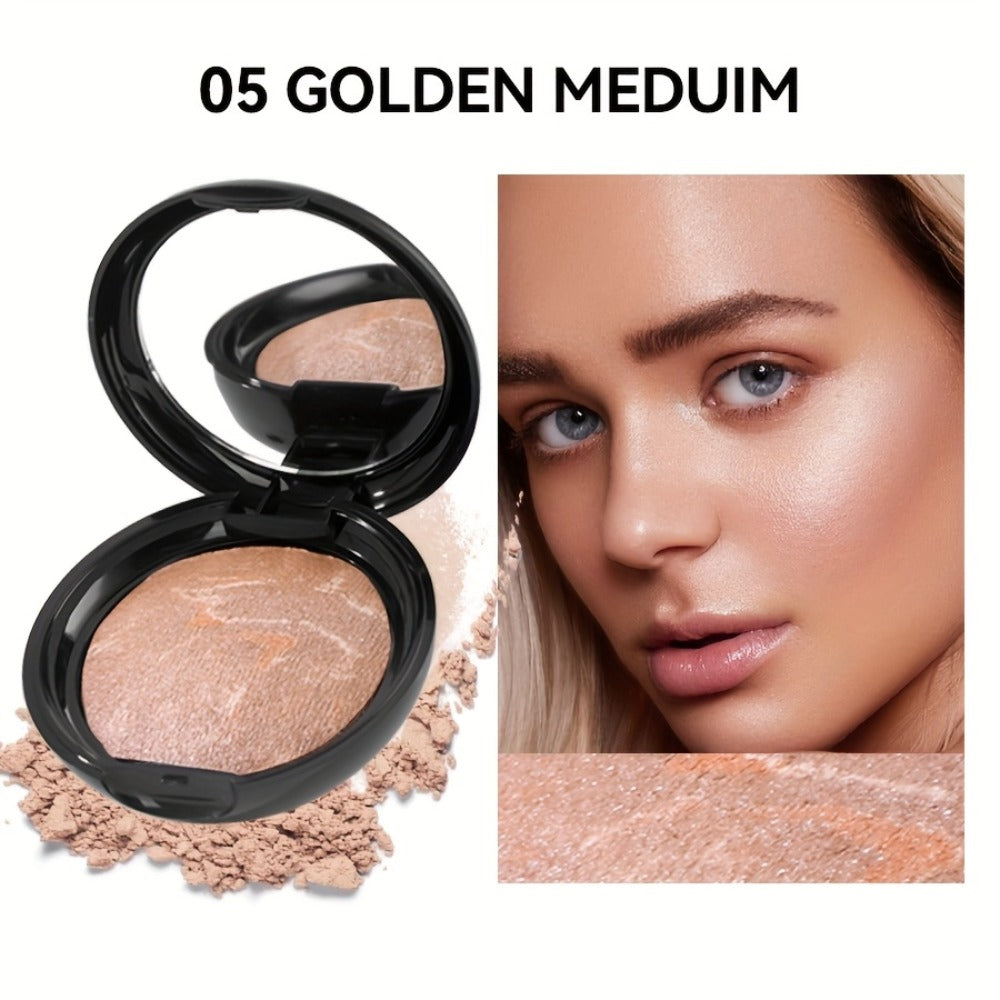 Marbled Pressed Powder Foundation Compact with Mirror in Six Shade Labels from Rose to Sand — image 11