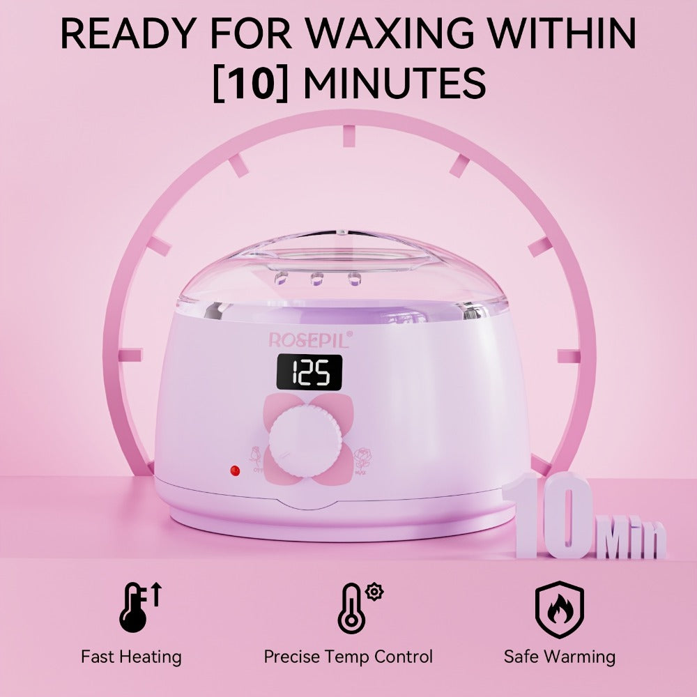 Wax Hair Removal Kit Digital Wax Pot with 6 Wax Bead Packets – Smart Temperature Control Salon-Grade Waxing Set for Body Biki