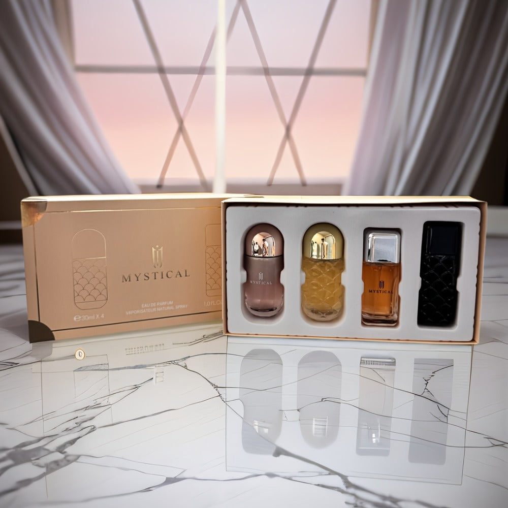 Perfume Gift Set for Women 4 Pieces – Mini Travel Fragrance Set Long Lasting, Unisex Cologne Spray Portable Gift Box for Moth