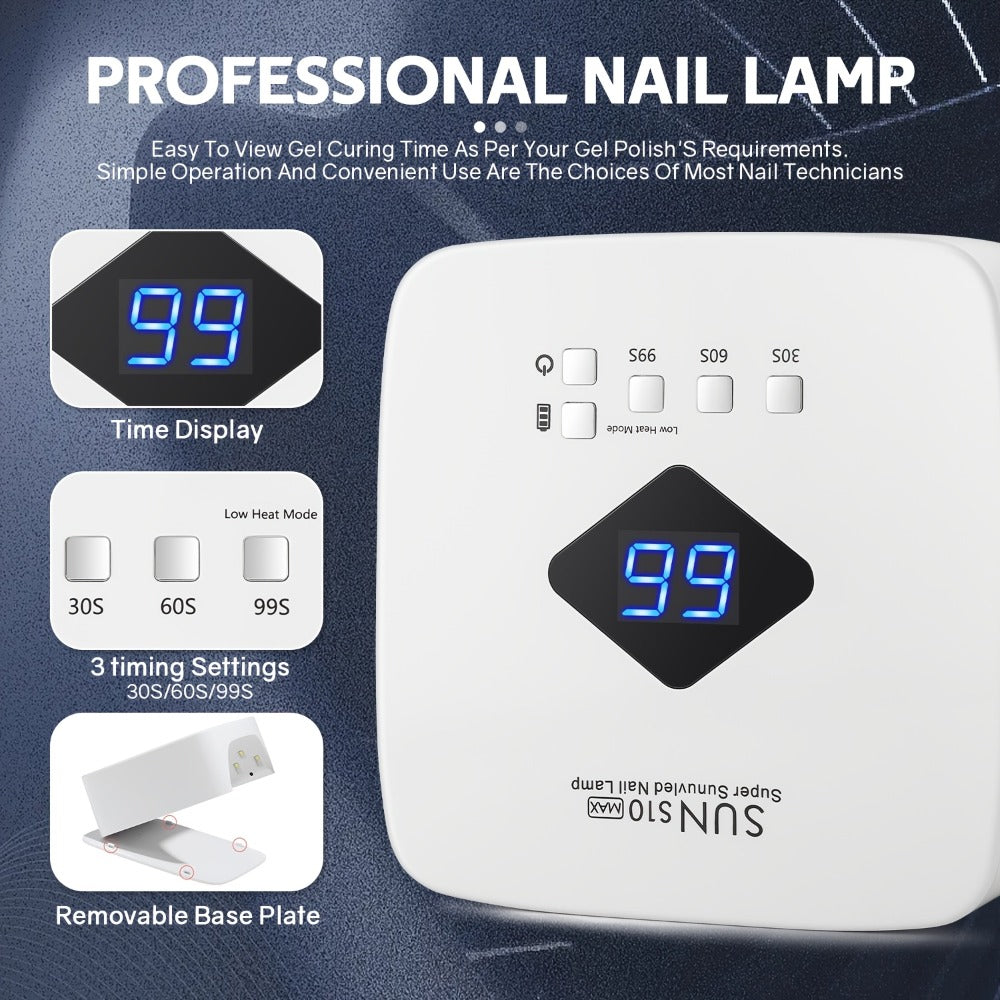 Rechargeable UV LED Nail Lamp 30 Beads, Professional Gel Nail Curing Light Cordless with 3 Timer Settings — image 6