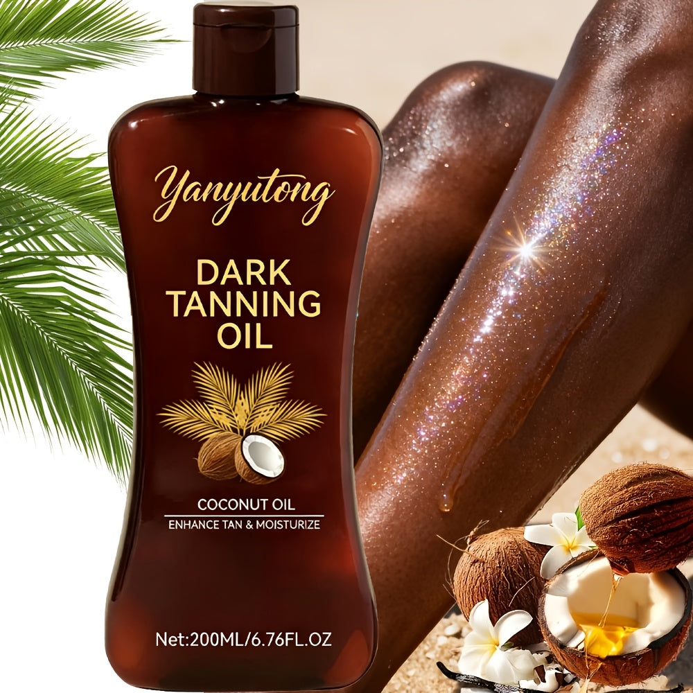 Sun Tanning Oil 200ml – Deep Golden Tan Accelerator Body Oil for Beach & Outdoor, Moisturizing & Nourishing Summer Skin Care 