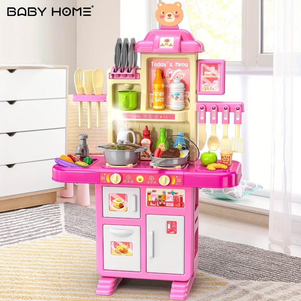 Pretend Play Kitchen Playset with Lights & Sounds, Interactive Toy Kitchen Accessories for Toddlers Ages 3+ — image 1