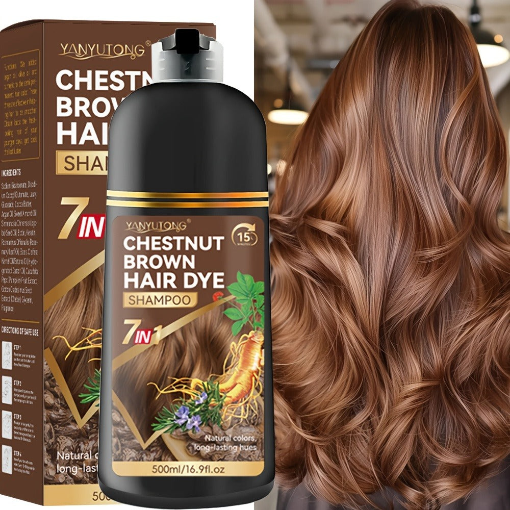 Hair Dye Shampoo Natural Plant Pigments, Covers Gray Hair Fast in 1 Wash, 16.91oz Color Shampoo in Black — image 5