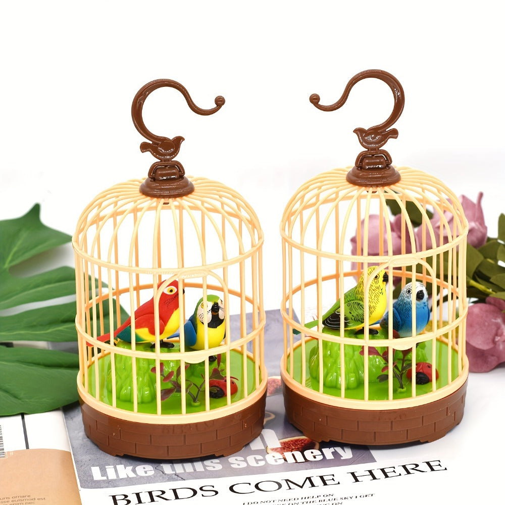 Mini Voice-Activated Birdcage Toy, Chirping & Wing-Fluttering Parrot, Interactive Sound-Responsive Animal Toy — image 10
