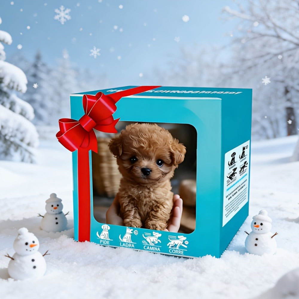 Two-Piece Brown Electronic Plush Puppy Toy Set with Walking and Barking Presentation and Boxed Dogs — image 4