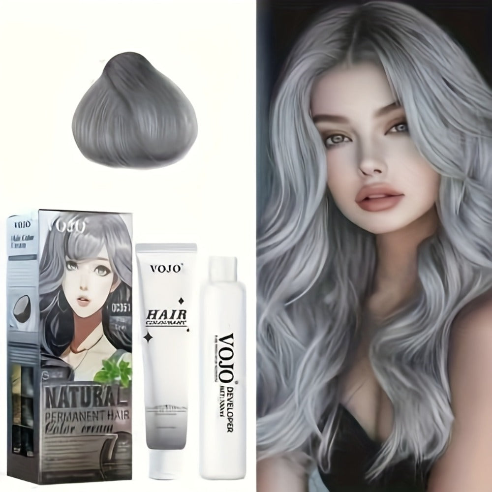 Permanent Hair Dye Kit 12 Vibrant Colors with Developer & Applicator Tools Bleach Blonde Ash for Bath Time, Home Spa and Pers