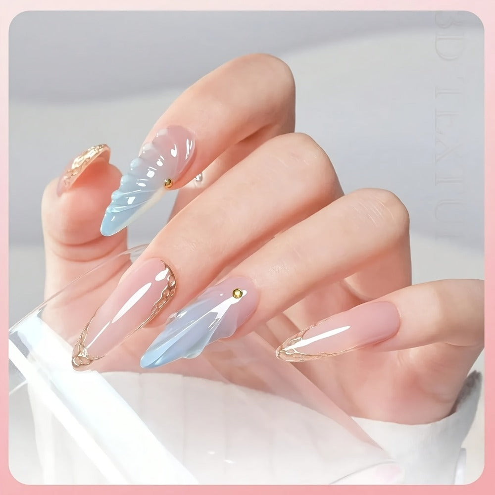 No Wipe Clear 3D Nail Sculpting Gel 2pcs 0.51oz DIY Carving Gel for Raised 3D Designs Flowers Swirls Painting Decoration UV L
