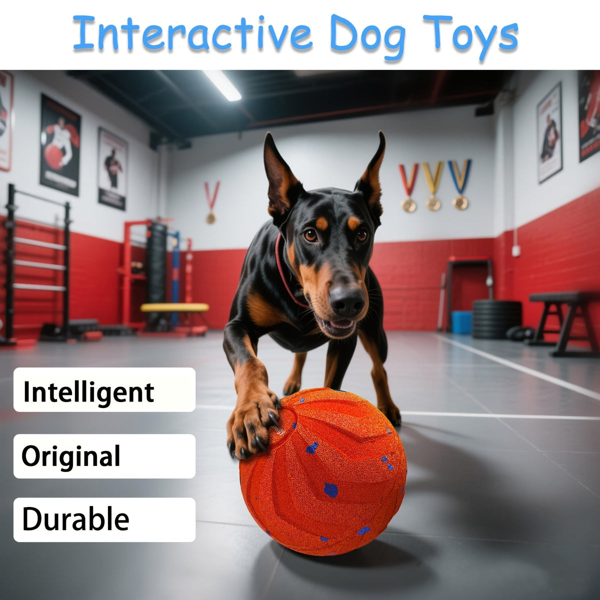 Dog Toy USB Rechargeable Interactive Ball with Automatic Rolling, Spinning, Tap Play and Sleep Mode — image 1