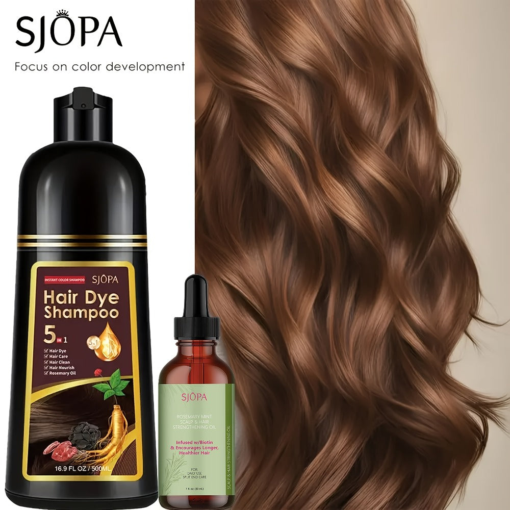 Hair Color Shampoo, SJOPA 5-in-1 16.9oz Bottle-and-Dropper Presentation with 12 Color Options — image 4