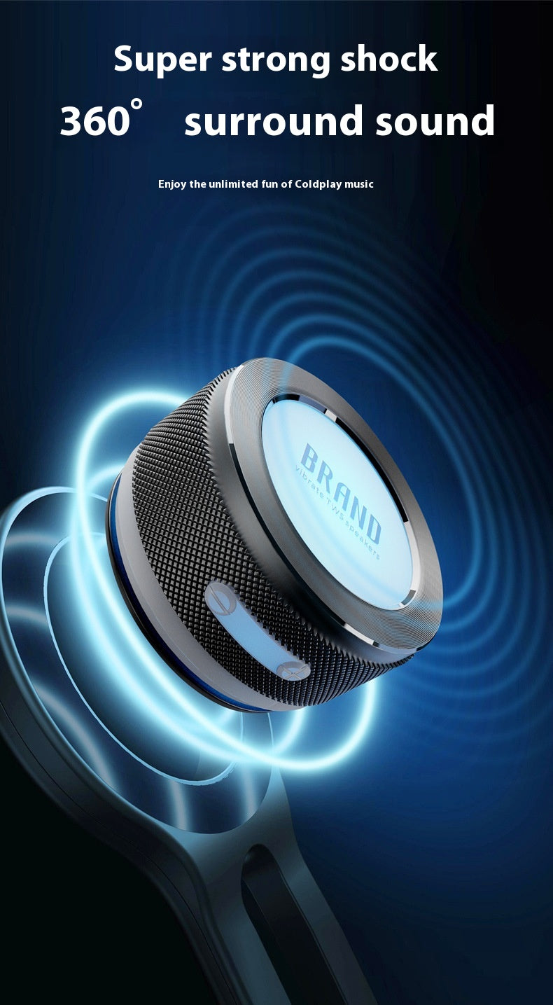 Small Wireless Bone Conduction Speakers Bluetooth Vibration Speaker With Color LED Light Portable Surface Adsorption Speaker