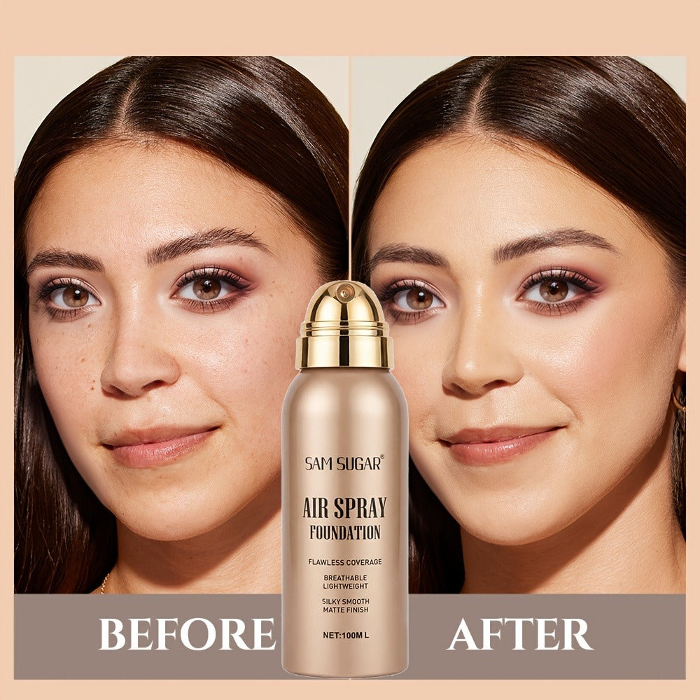 Air-Spray Liquid Foundation in Gold-Tone Bottle with Four Numbered Shade Options from 01 to 04 — image 2