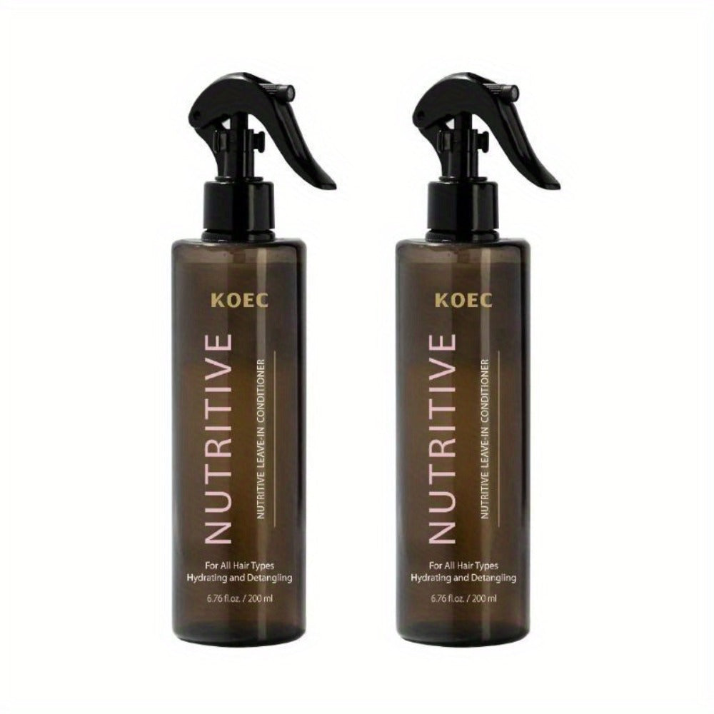 Leave-In Conditioner Spray 2 Bottles 13.53oz Detangler with Snail Serum Anti-Frizz Deep Conditioning Shine-Boosting Moisturiz