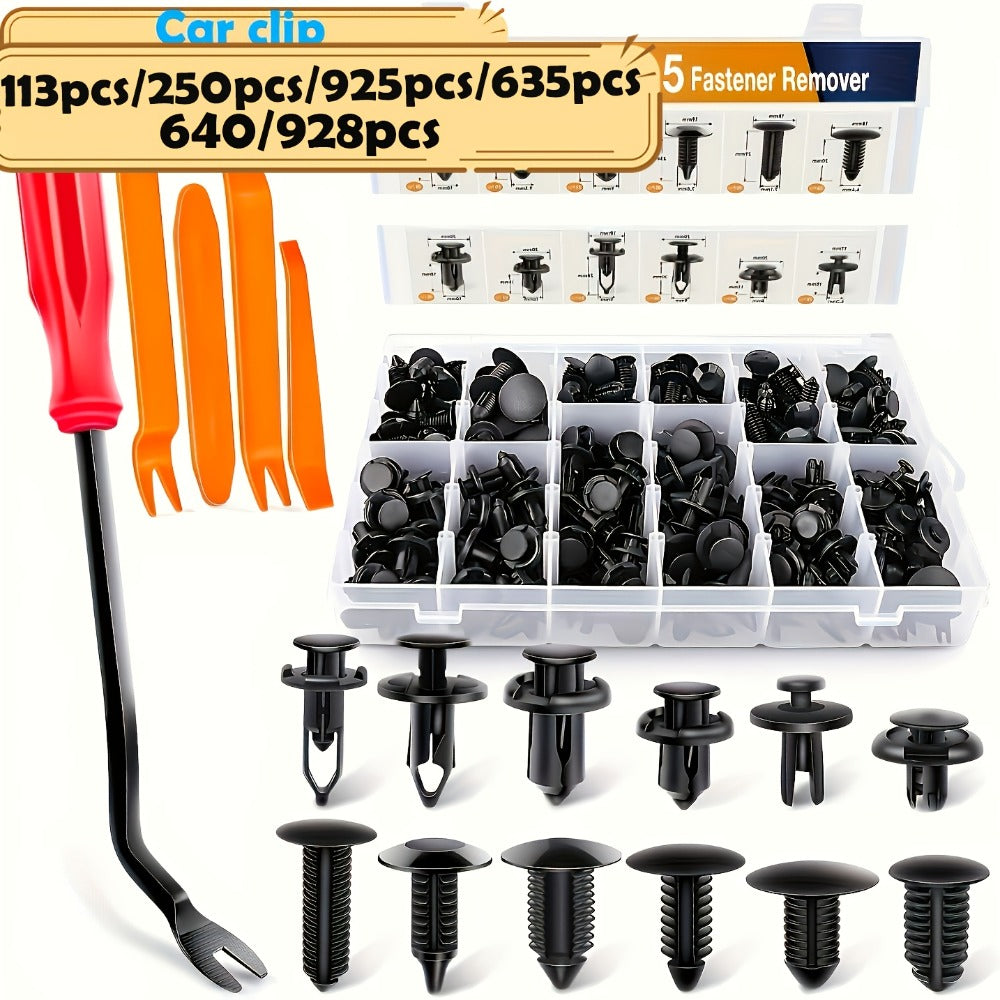 Car Retainer Clips Push Fasteners Kit Bumper Plastic Rivets Assortment for Auto Interior Exterior Trim Panel Body Clips – 113