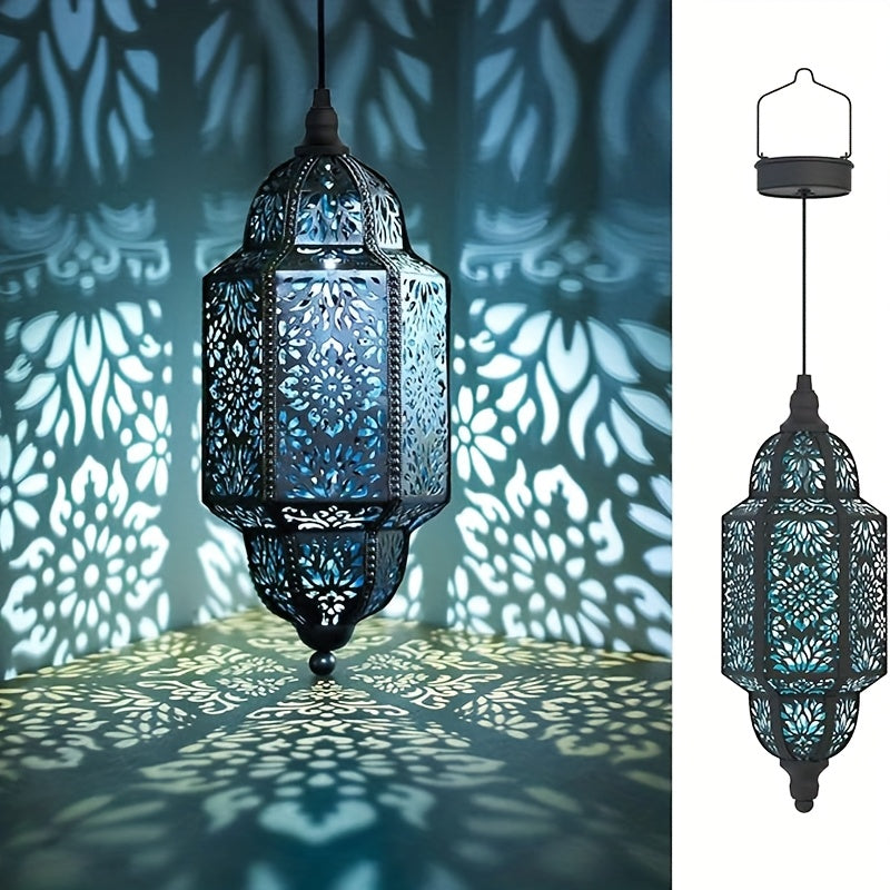 Solar Lanterns Outdoor 2 Pack Moroccan Cut-Out Design Garden Pathway Patio Lantern Lights Gold Purple White Copper — image 16