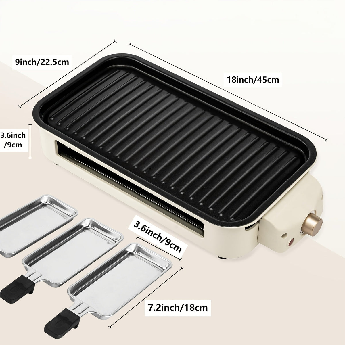 Indoor Electric Smokeless Grill 1700W with Raclette Pans, Non-Stick Plate, Portable Tabletop BBQ Griddle for Couples — image 