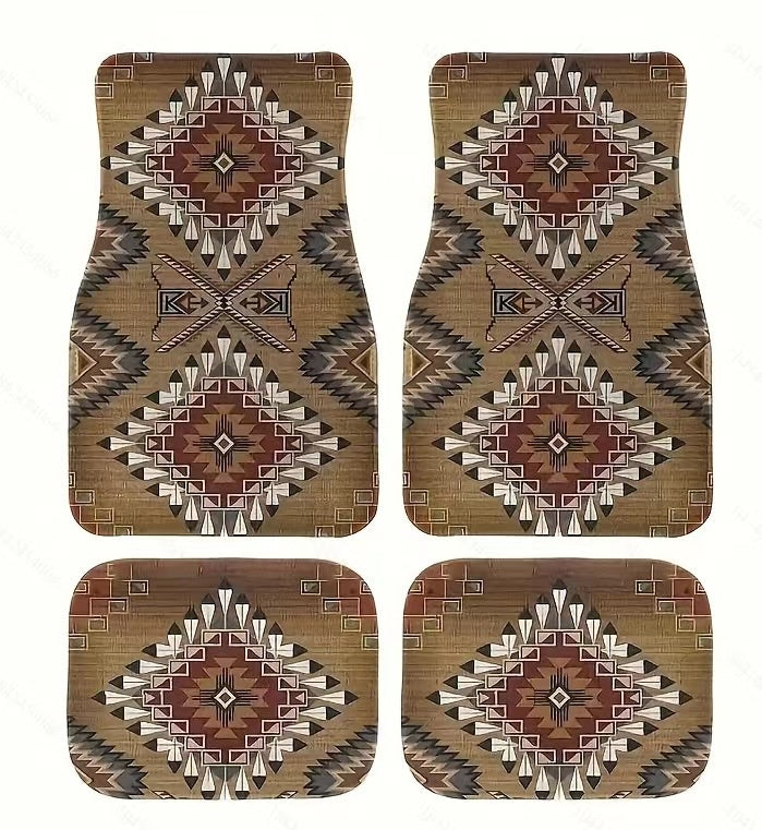 Vintage Bohemian Style Car Floor Mat Carpet