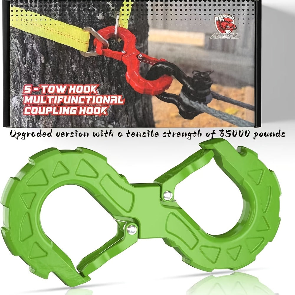 Off-Road Recovery Winch Hook D-Ring Shackle 3/8" 35, 000 LB G80 Heavy Duty Quick Release Tow Hook for RV Truck 4x4 Vehicle – 