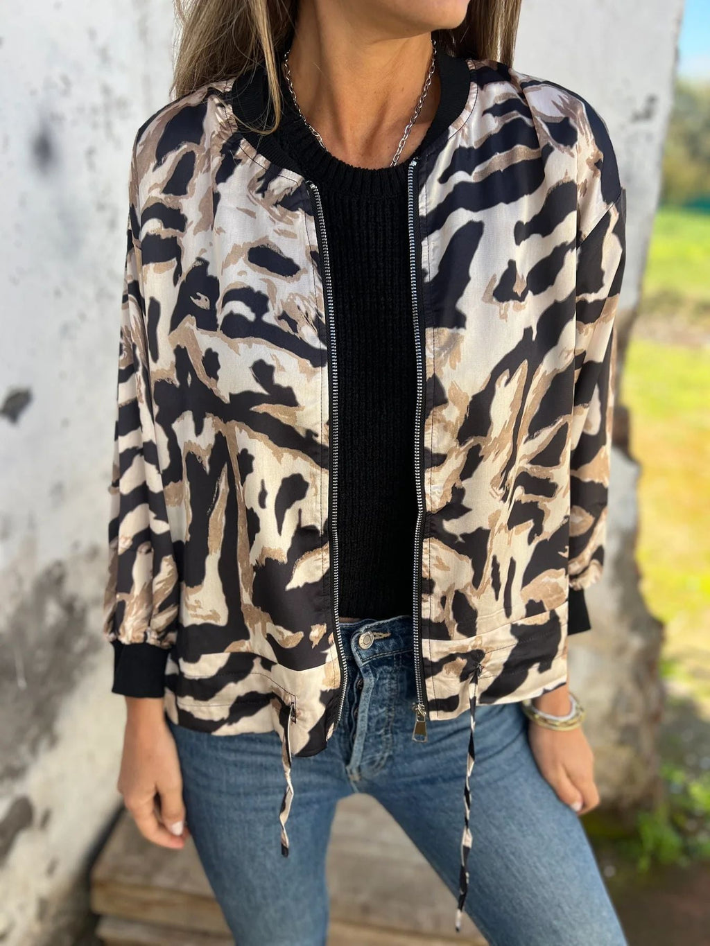 Jacket Zipper Coat Top Women