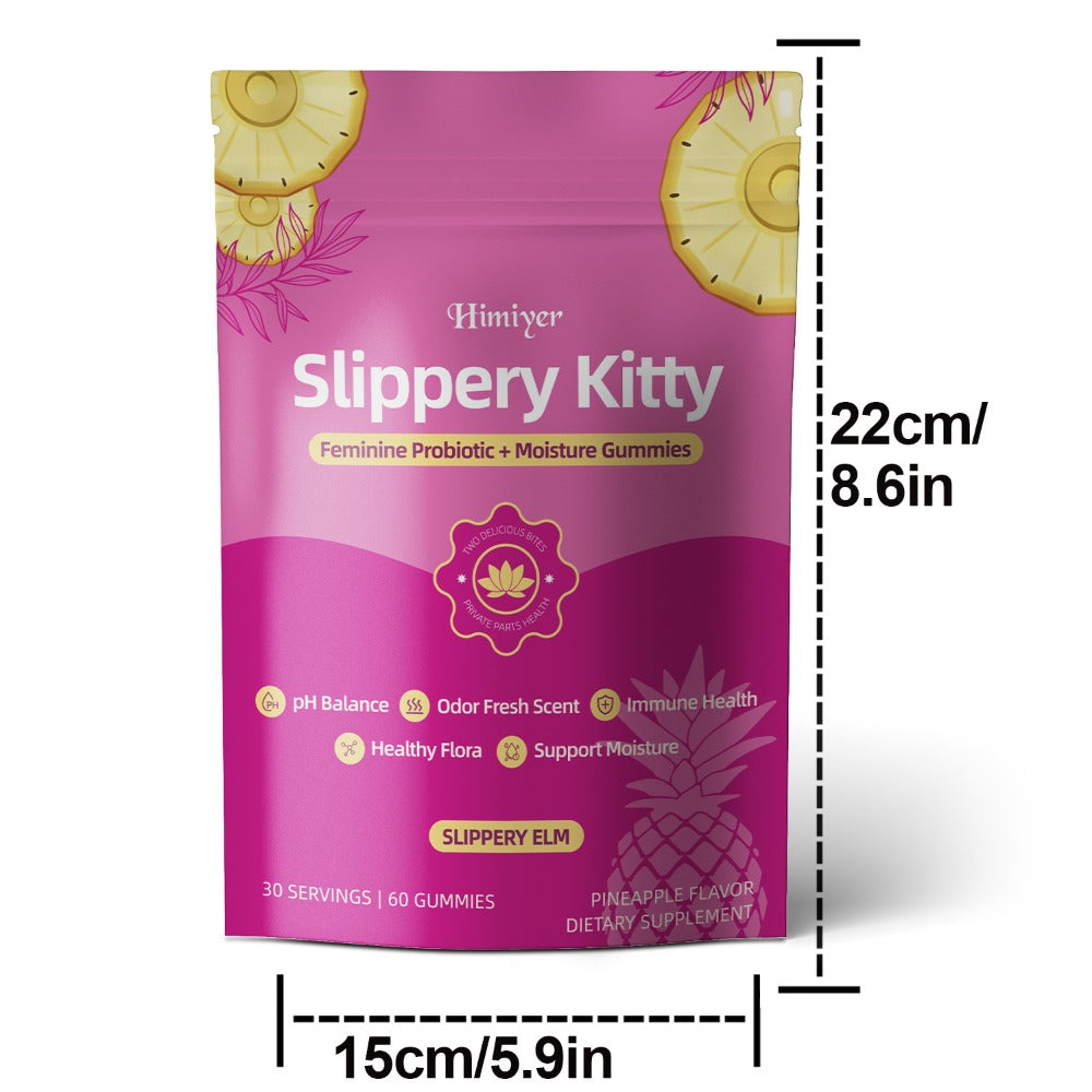 Women's Probiotic Gummies with Slippery Elm for pH Balance & Freshness, Pineapple Flavour, 60 Gummies — image 8