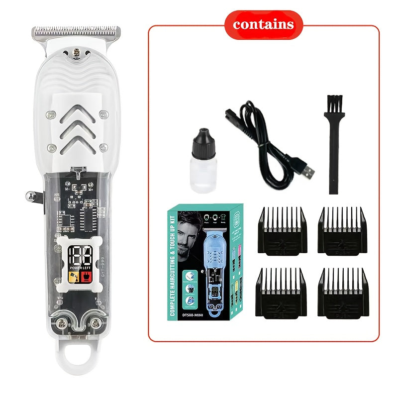 Hair Clipper Transparent-Shell Cordless Trimmer with LED Battery Display, USB Charging and Five Colors — image 1