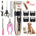 Pet Hair Clipper Kit with Five Guide Combs and Adjustable Blade — image 1