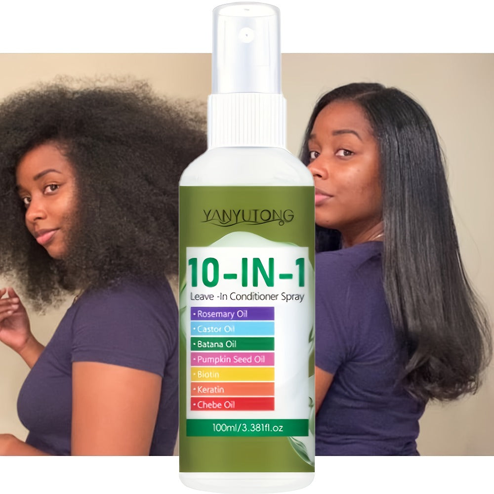 10-in-1 Hair Treatment Spray 100ml with Argan Oil Batana and Rosemary - Anti-Breakage Split for Bath Time, Home Spa and Perso