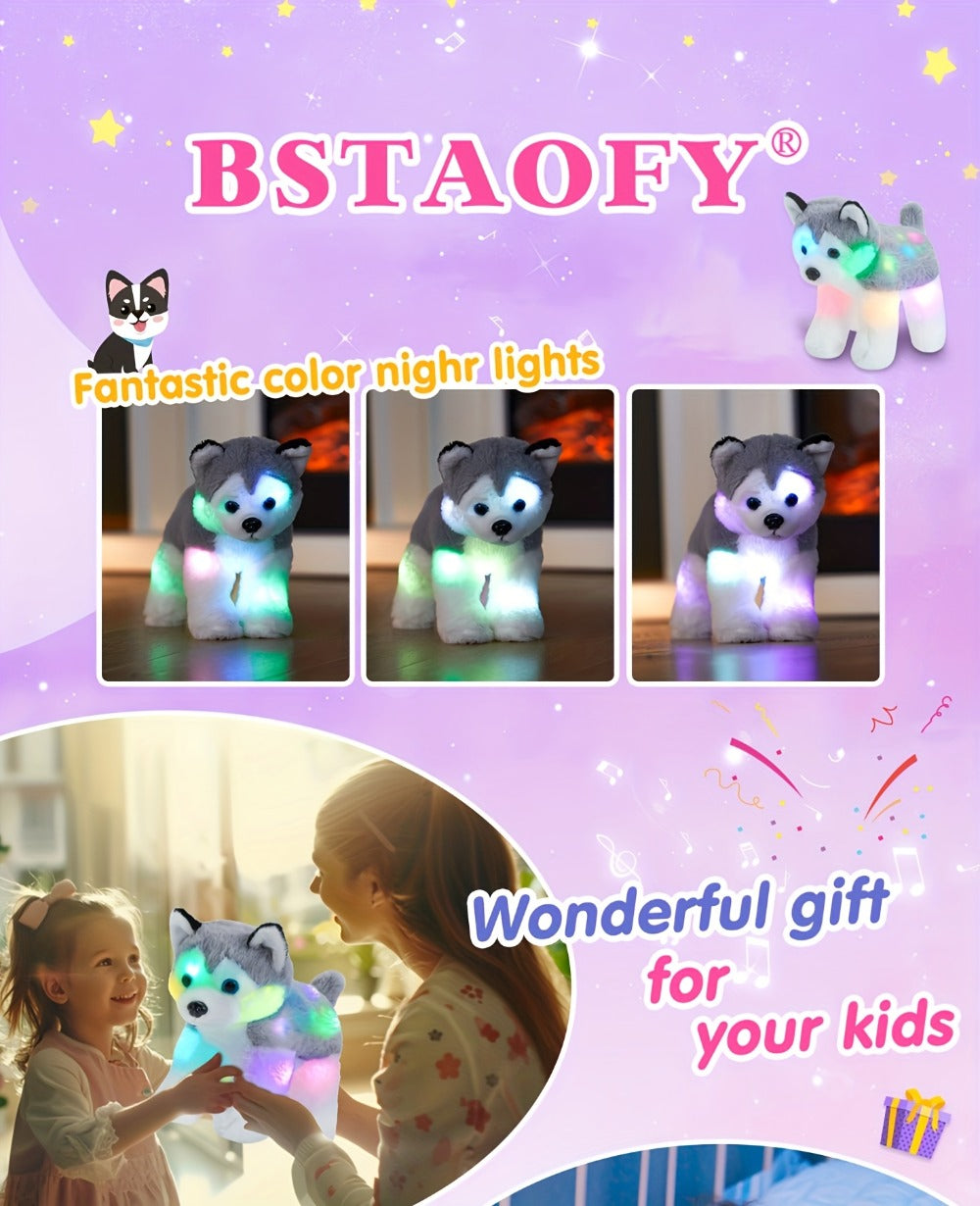 Musical Glowing Husky Puppy Plush Toy 12 Inch, Dog Stuffed Animal with Light-Up Night Light & Lullaby Music — image 8