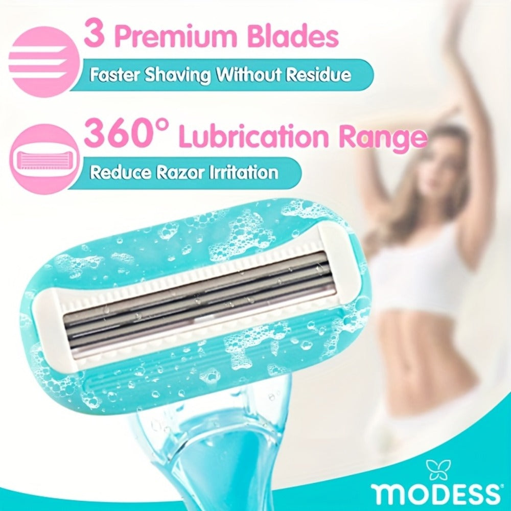 Sensitive Skin Disposable Razors for Women Pastel Teal Blush Pink 4-Pack & 8-Pack Smooth Close Shave Legs Underarms Protectiv