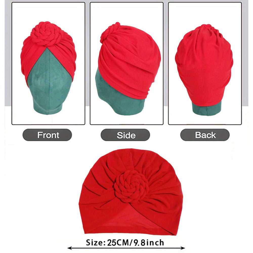 Boho Turban Headbands for Women 5 Pack – African Indian Style Twisted Knot Knit Hair Wrap Hat Retro Ethnic Fashion Head Scarf
