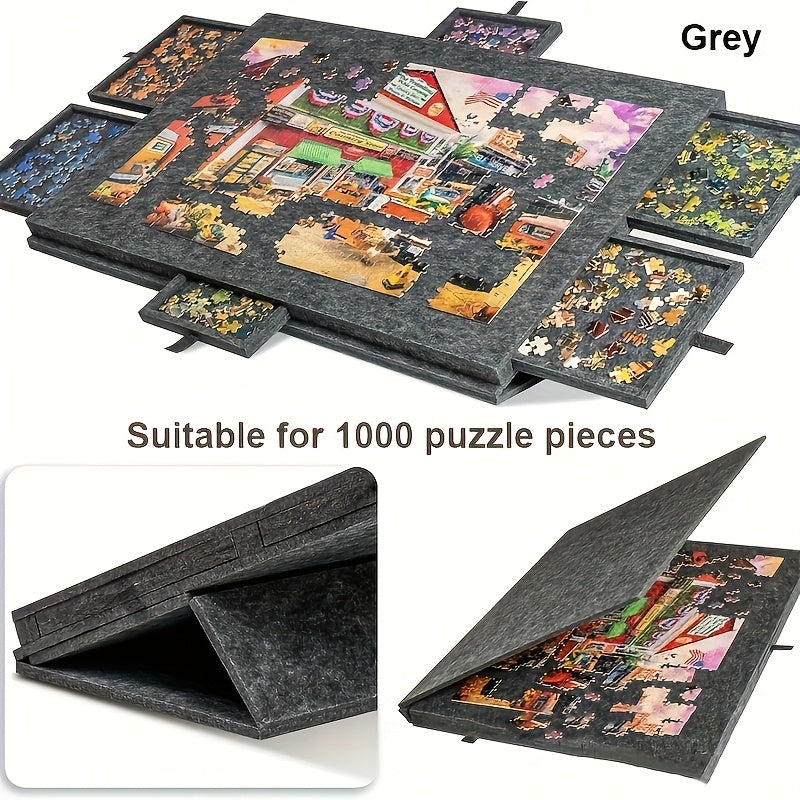Large Puzzle Board for 1000 Piece Puzzles with 6-Drawer Sorting System, Foldable Jigsaw Table with Built-In Stand — image 9