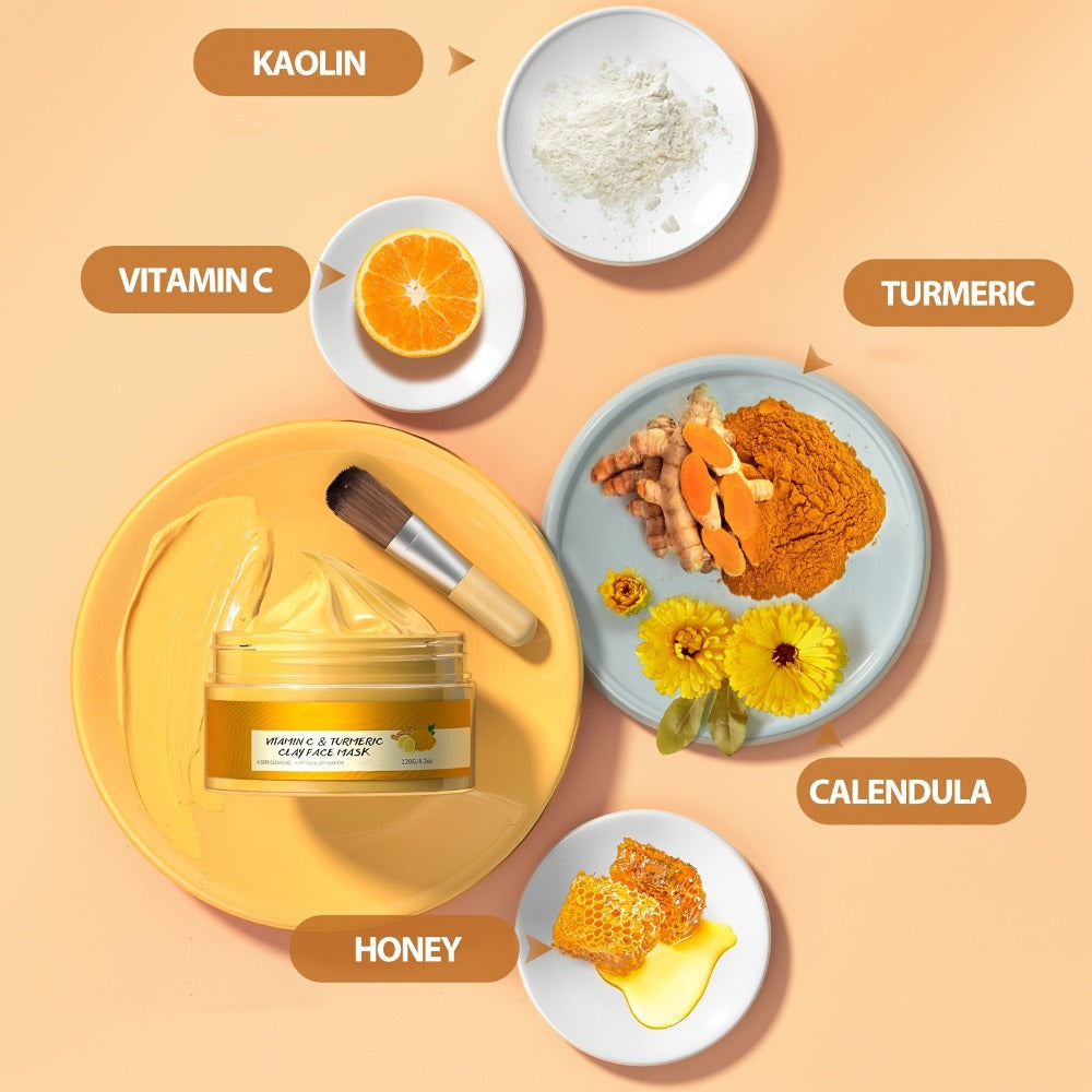 Turmeric Vitamin C Mud Mask 100ml - Deep Cleansing Pore Minimizer Face Mask, Remover Radiant Skin Weekly Skincare for Women —