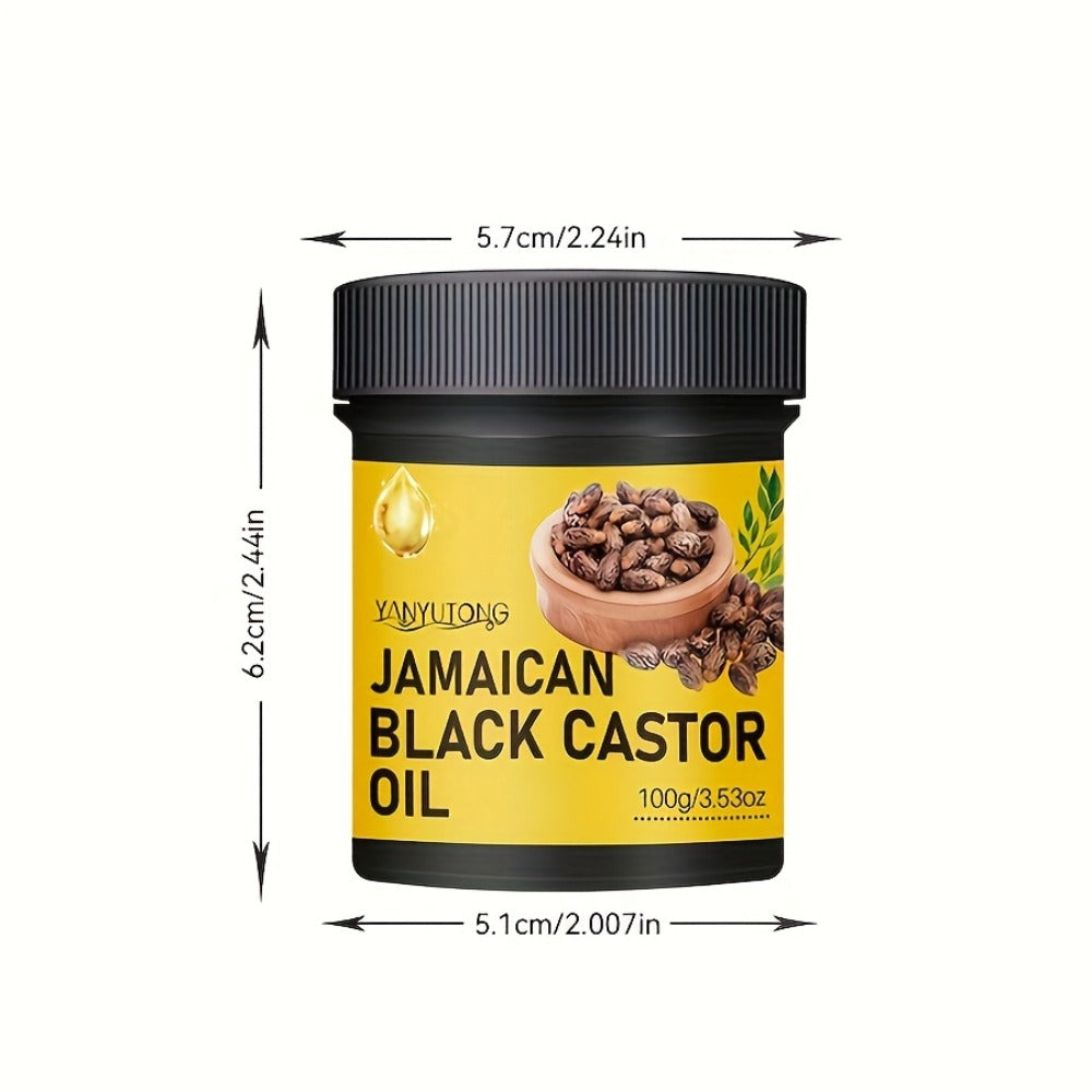 Hair Oil YANYUTONG Jamaican Black Castor 100g Yellow-Label Jar with Black Screw Lid for Hair and Scalp Application — image 5