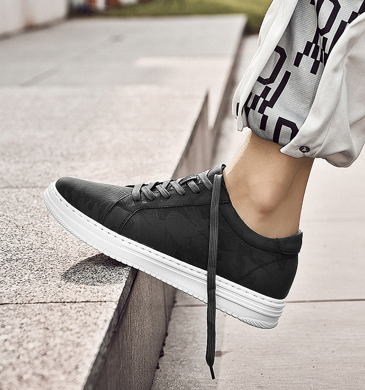 Mens Invisible Height Increasing Thick Soled Elevating Shoes Mens Casual White Trendy Athletic Sneakers
