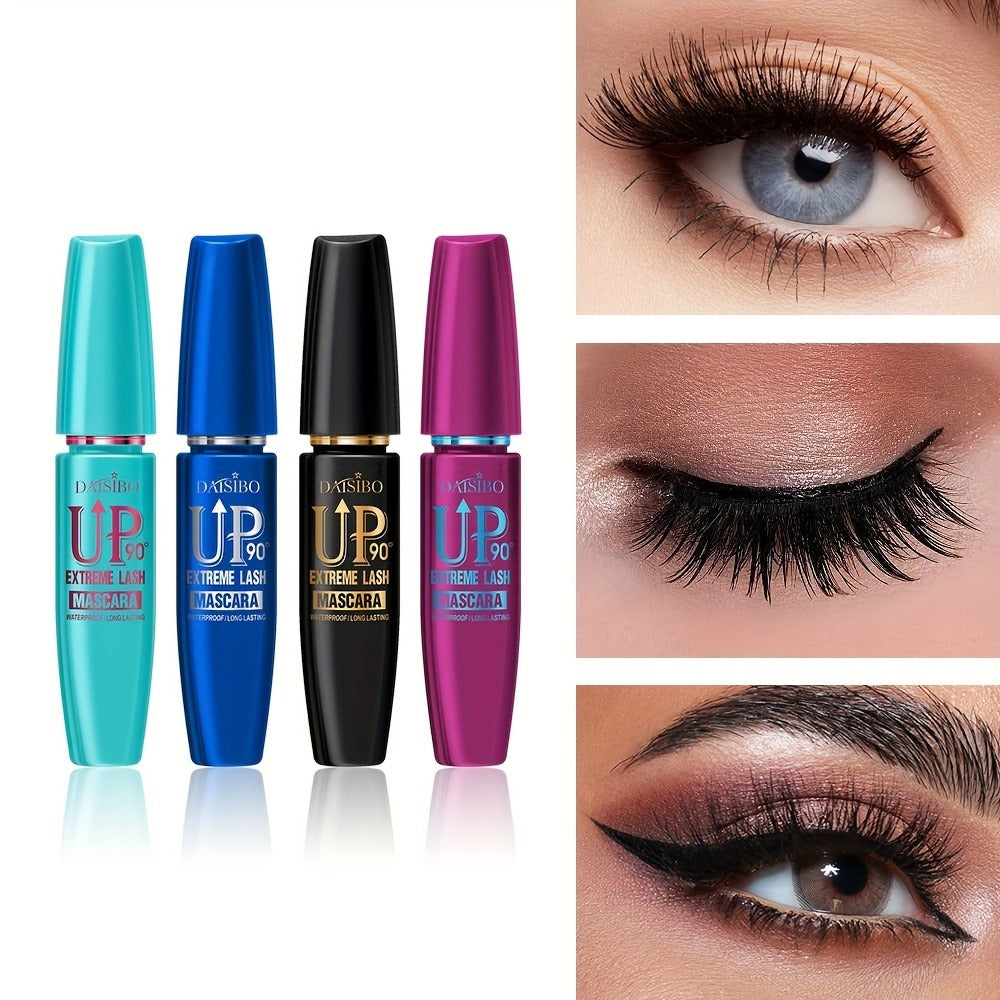 Black Mascara Four-Piece Set with Turquoise, Blue, Black and Magenta Tubes and Straight Bristle Wands — image 1