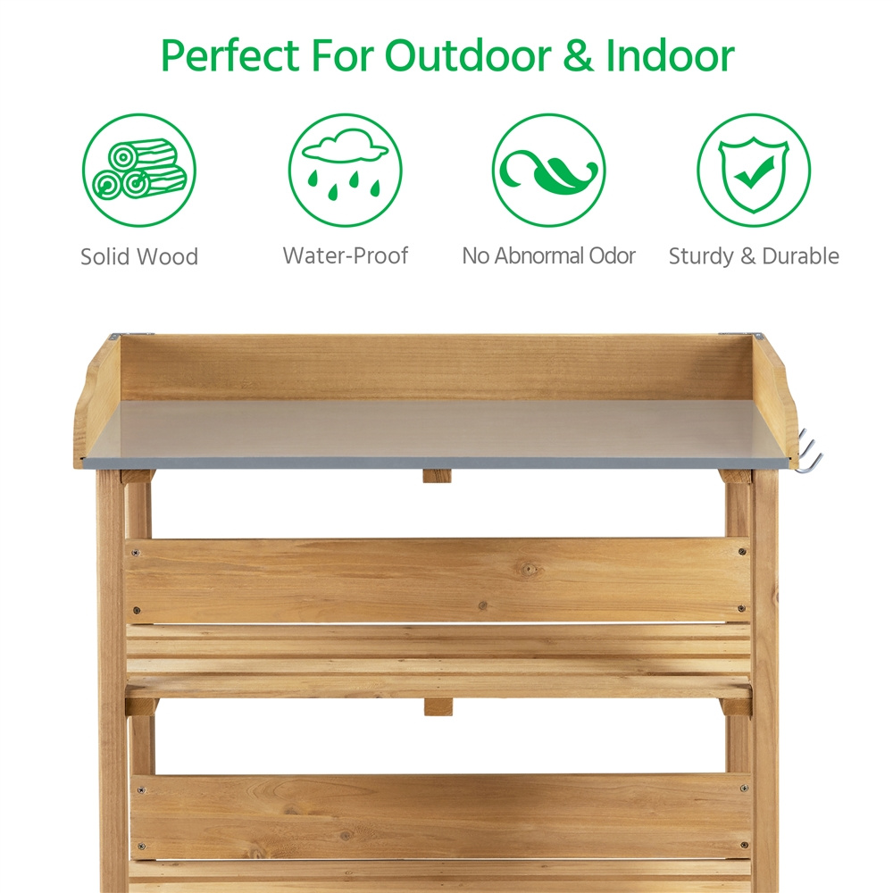 Potting Bench in a Wooden Metal Design for Garden and Yard Use — image 14