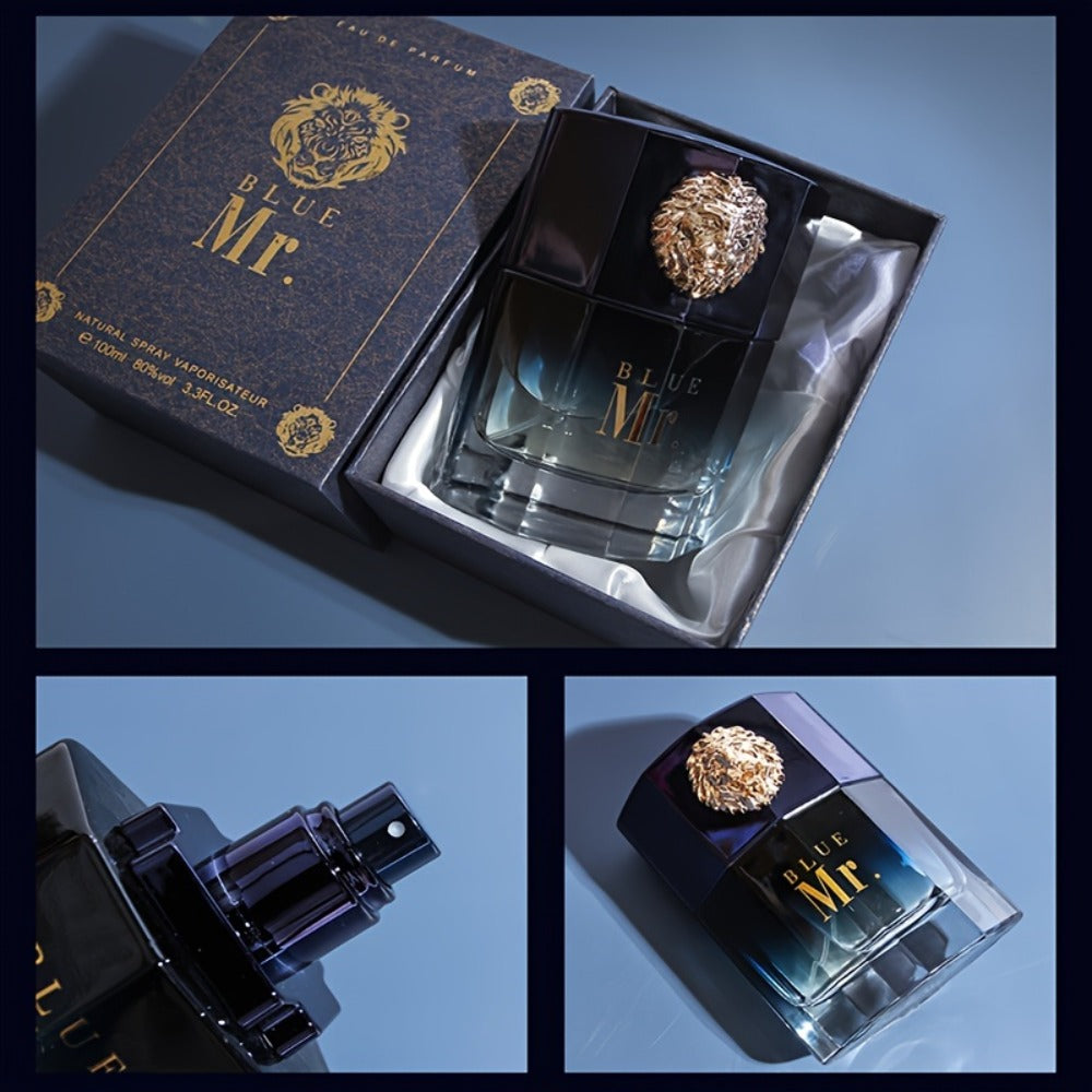 Men's Cologne Spray, Mr. Blue Lion Masculine EDT, Fresh Woody Scent for Sports Business Romance, Elegant Gift for Him — image