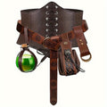 Renaissance Corset Set 5-Piece Ladies – Medieval Belt Pouch Potion Bottle Waist Protector, Women Halloween LARP Cosplay Renai