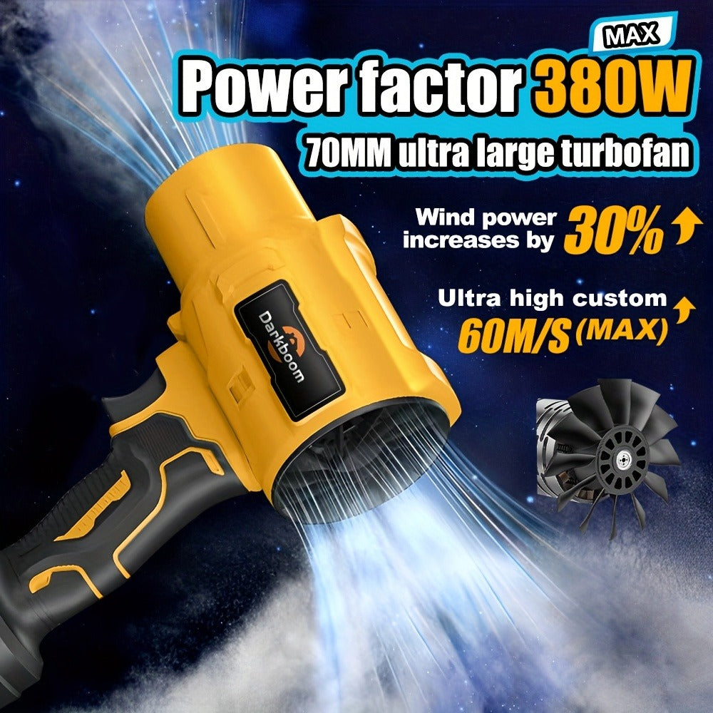 Cordless Handheld Leaf Blower and Air Duster Kit in Yellow or Blue with Two Batteries, Charger and Two Nozzles — image 4