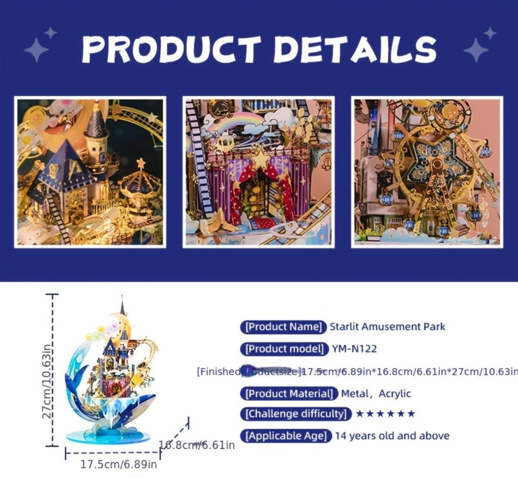 3D Metal Model Kit MU Star Playground, Handcrafted Garden Scene DIY Puzzle for Teens & Adults Ages 14+ — image 14