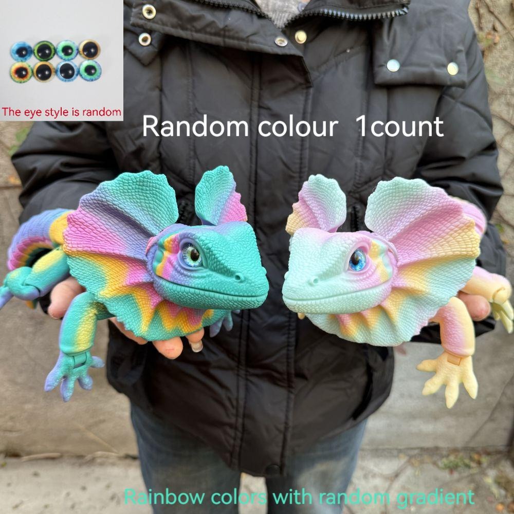Frilled Neck Lizard Figurine 3D Printed, Large Umbrella Lizard Animal Sculpture 8 Color Styles — image 8