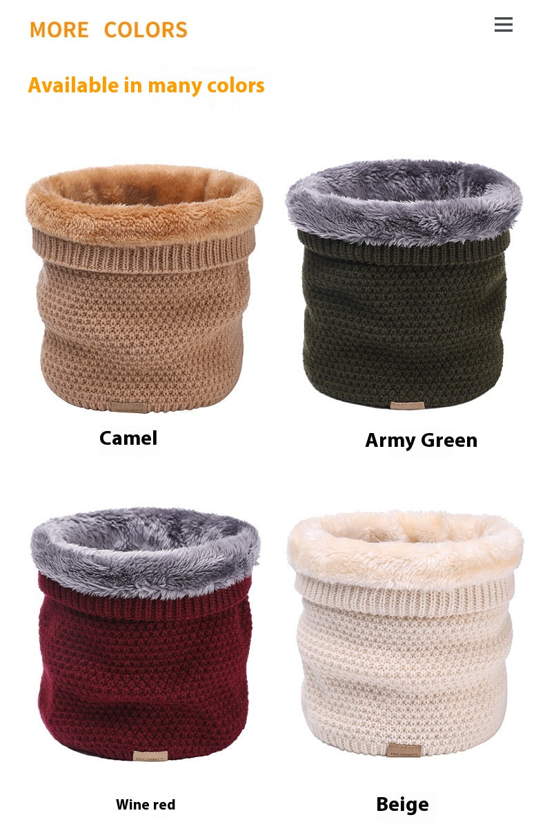 Plain Knitted Scarf Outdoor Velvet Padded Suit Neck Neck Protection Bandana